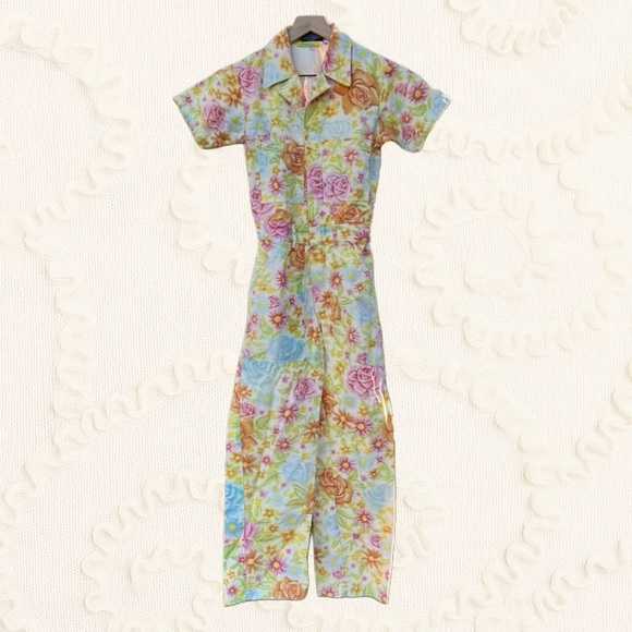 Big Bud Press Vintage Wallpaper Short Sleeve Jumpsuit Size XS - Picture 1 of 9